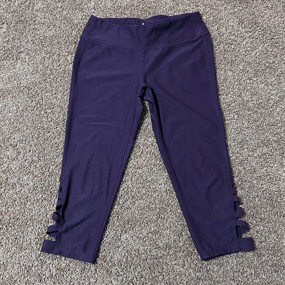 Apana Purple Leggings with Elastic Waistband